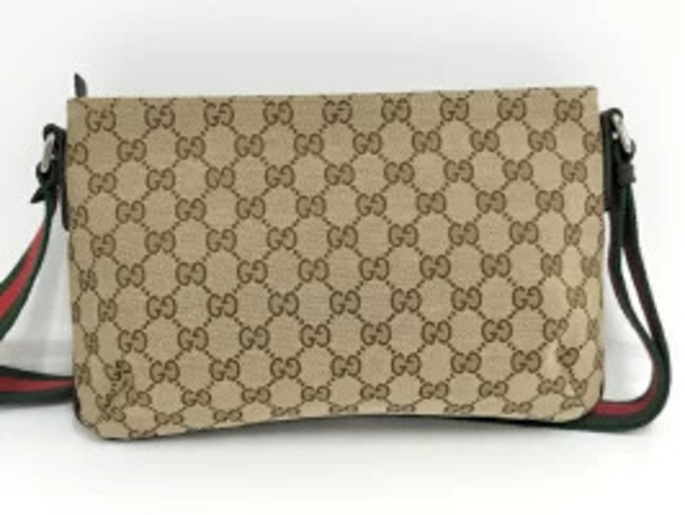 Gucci Bag Shoulder GG Cream Sherry Canvas Beige Cream Tan